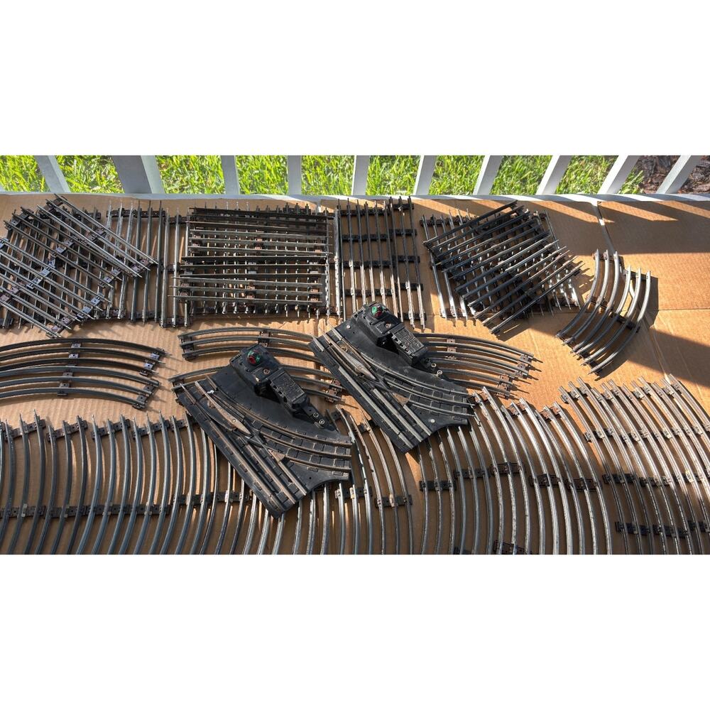 Vintage Lionel O Gauge Tubular Track Lot 62 Pieces Straight Curved + 2 Switches